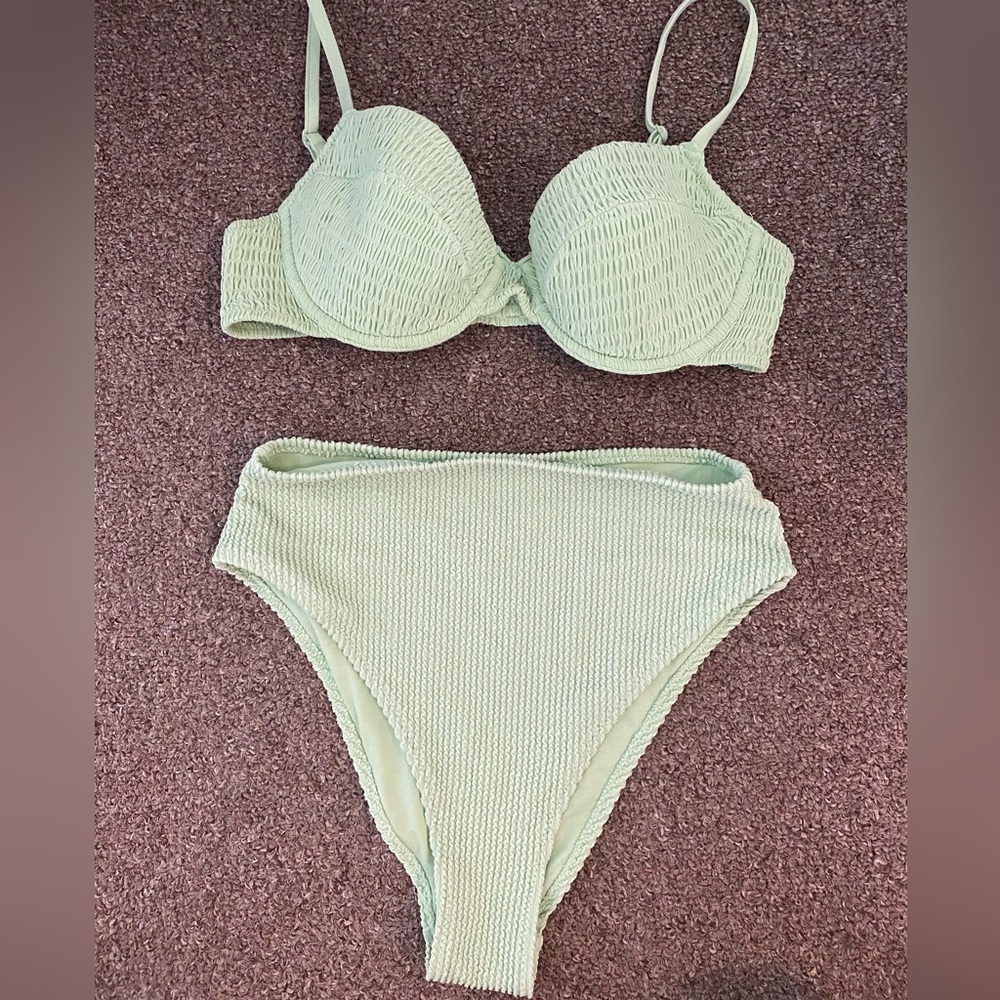 Light green high waisted bikini